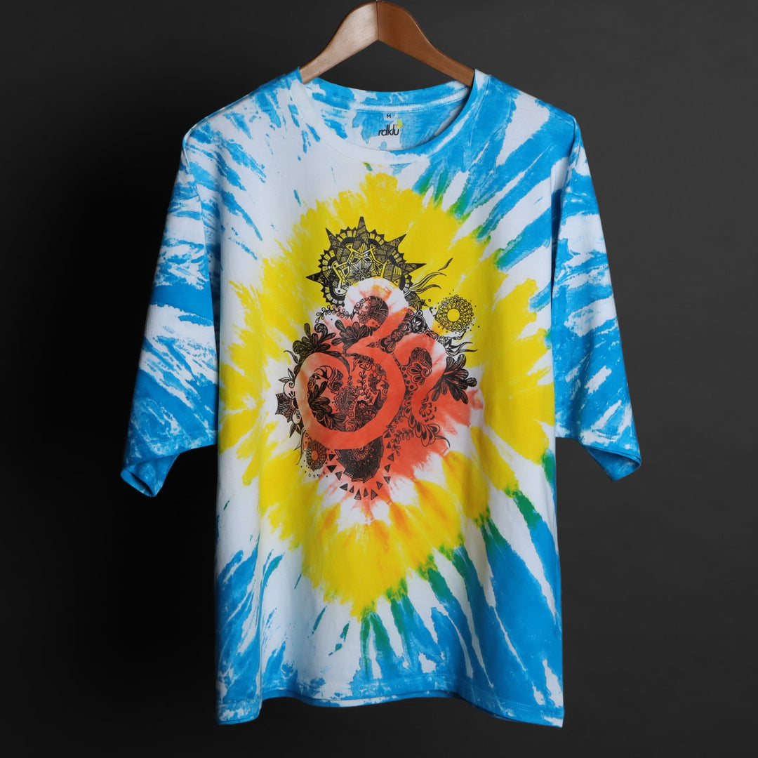 Printed Oversized Tee - OM 2.0-TIE & DYE PRINTED OVER SIZE TEE#26