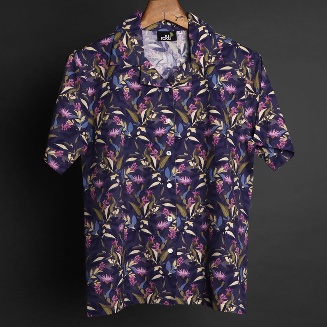 Prints - RDKLU  - Cuban Collar Shirt For Men#483