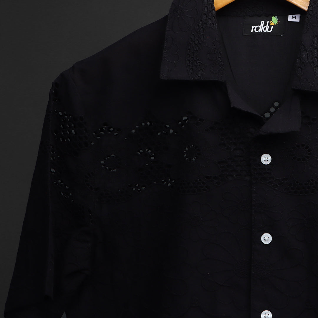 MIDNIGHT* Cuban Collar Shirt For Men #129