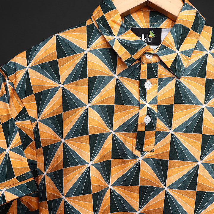 Mens Cotton Printed Polo Tee#20