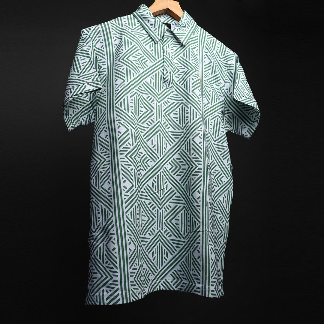 Mens Cotton Printed Polo Tee#21