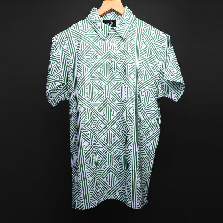 Mens Cotton Printed Polo Tee#21