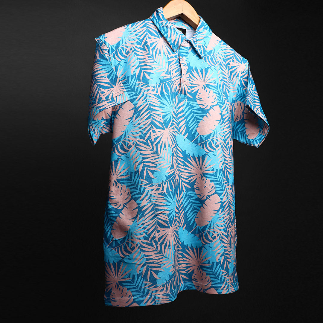 Mens Cotton Printed Polo Tee#22