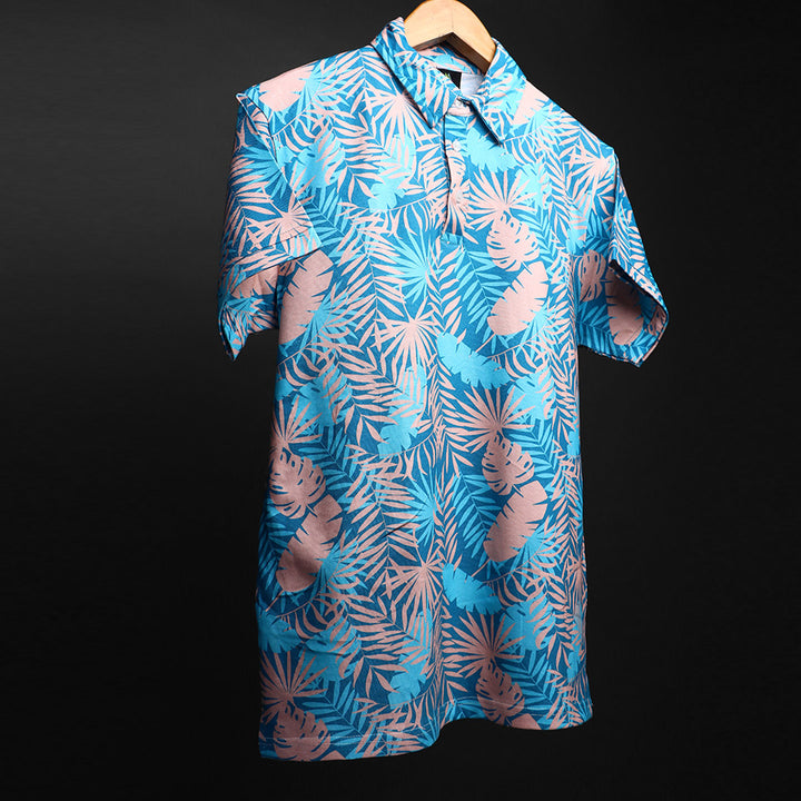 Mens Cotton Printed Polo Tee#22