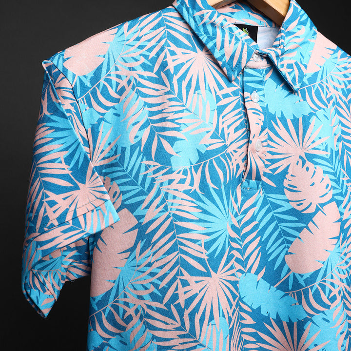 Mens Cotton Printed Polo Tee#22