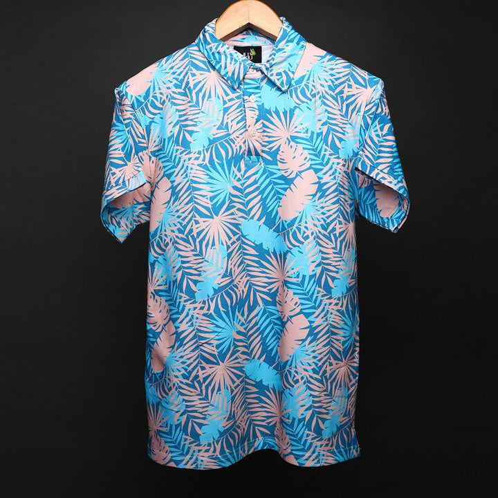 Mens Cotton Printed Polo Tee#22