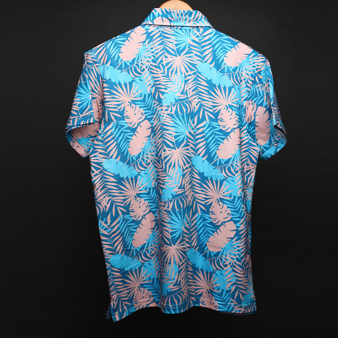 Mens Cotton Printed Polo Tee#22