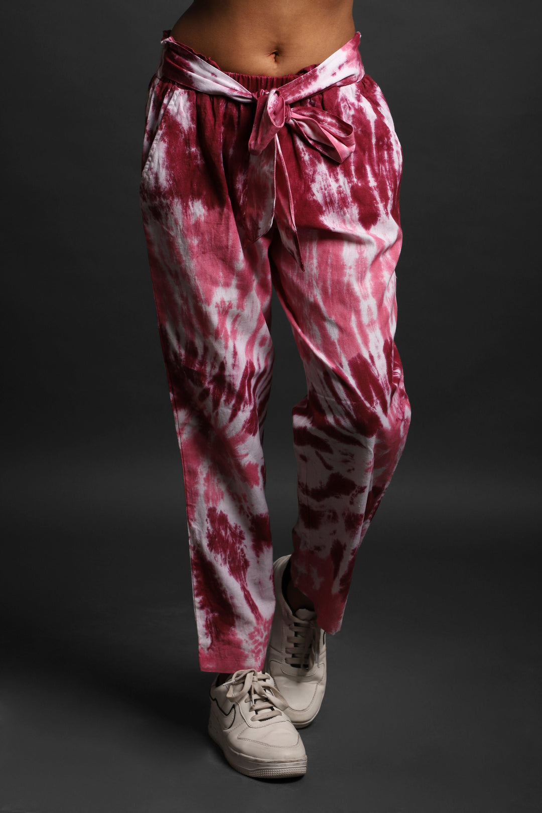 Women Tie & Dyed - Tie - Dye Co-ord Crop Shirt Pant Set#14