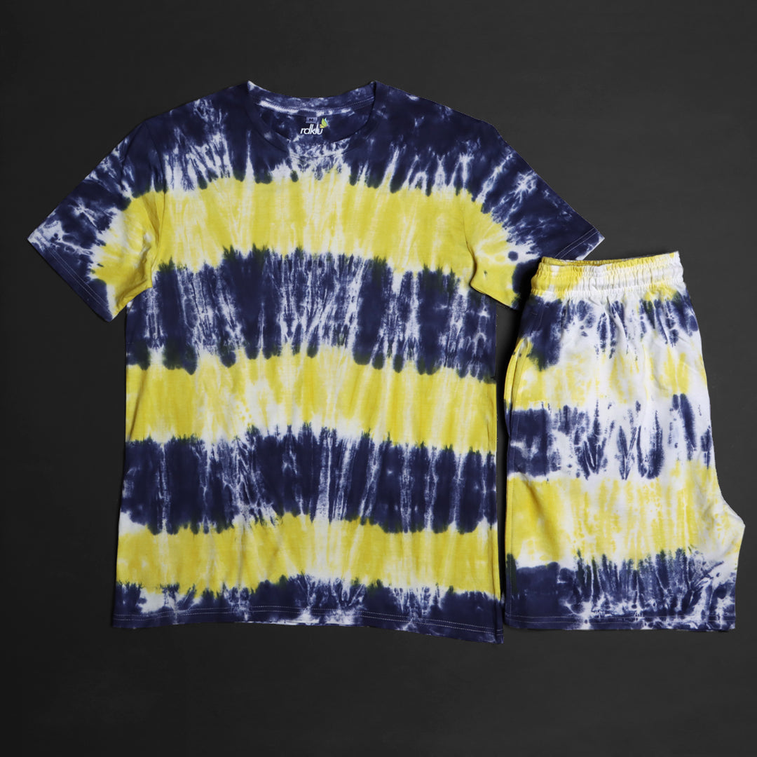 Men Tie And Dyed - Men's Tie & Dye Co-Ord Tee & Shorts Set#16