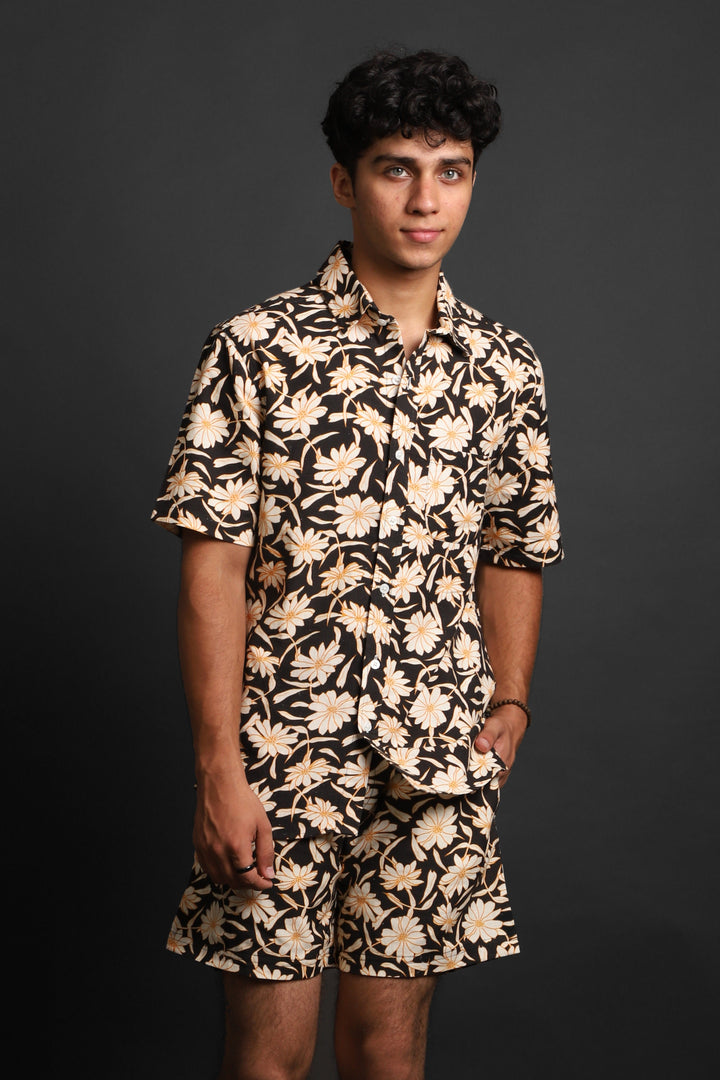 Printed Co-Ord Set - RDKLU-Men's Cotton Printed Co-Ord Set#17