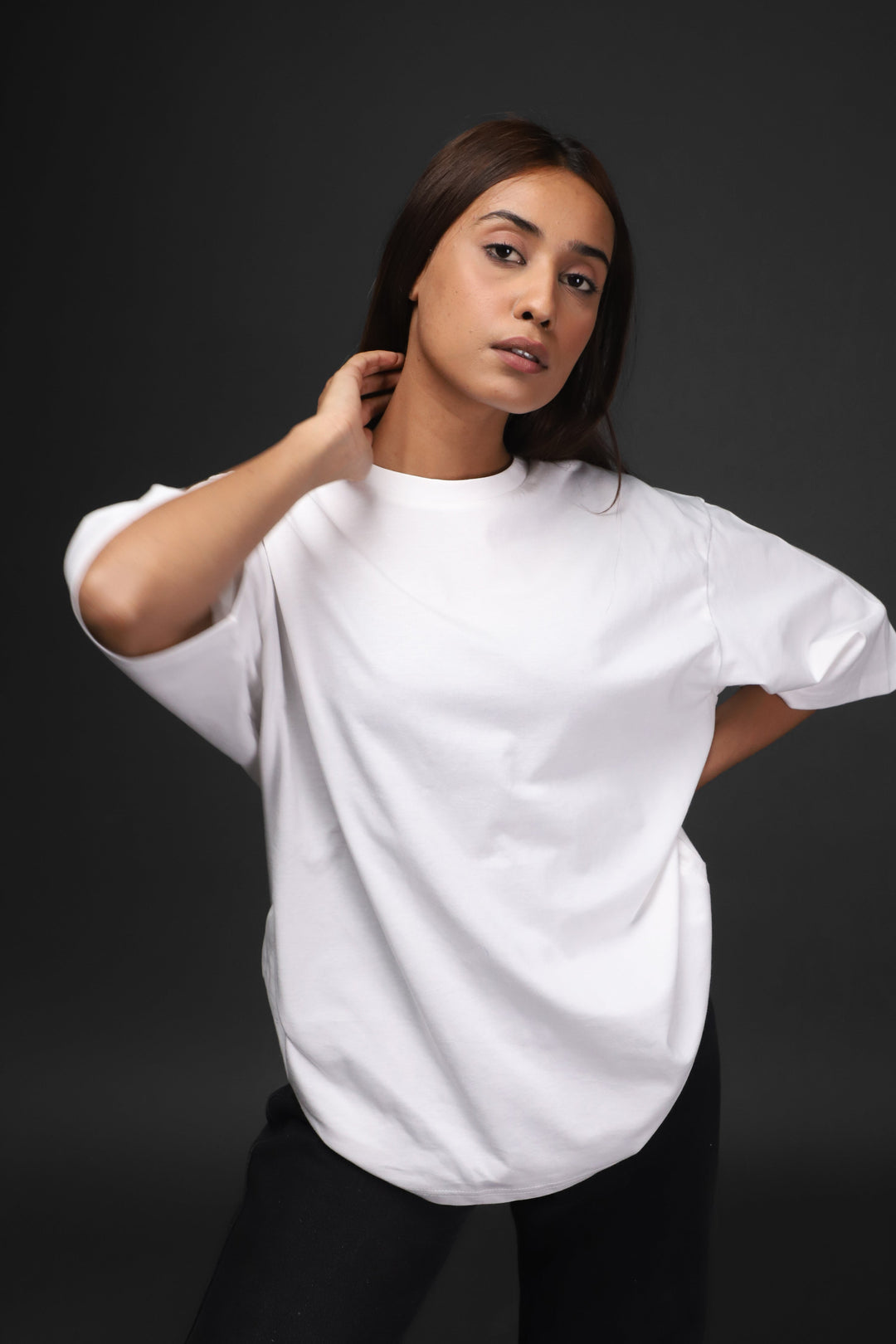 Over Size Tee - Women's White Over Size Tee#48