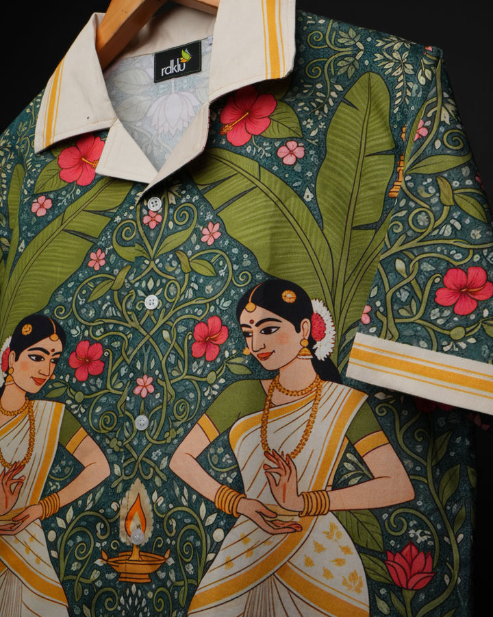 Nritya * Printed Cuban Collar Shirt #181