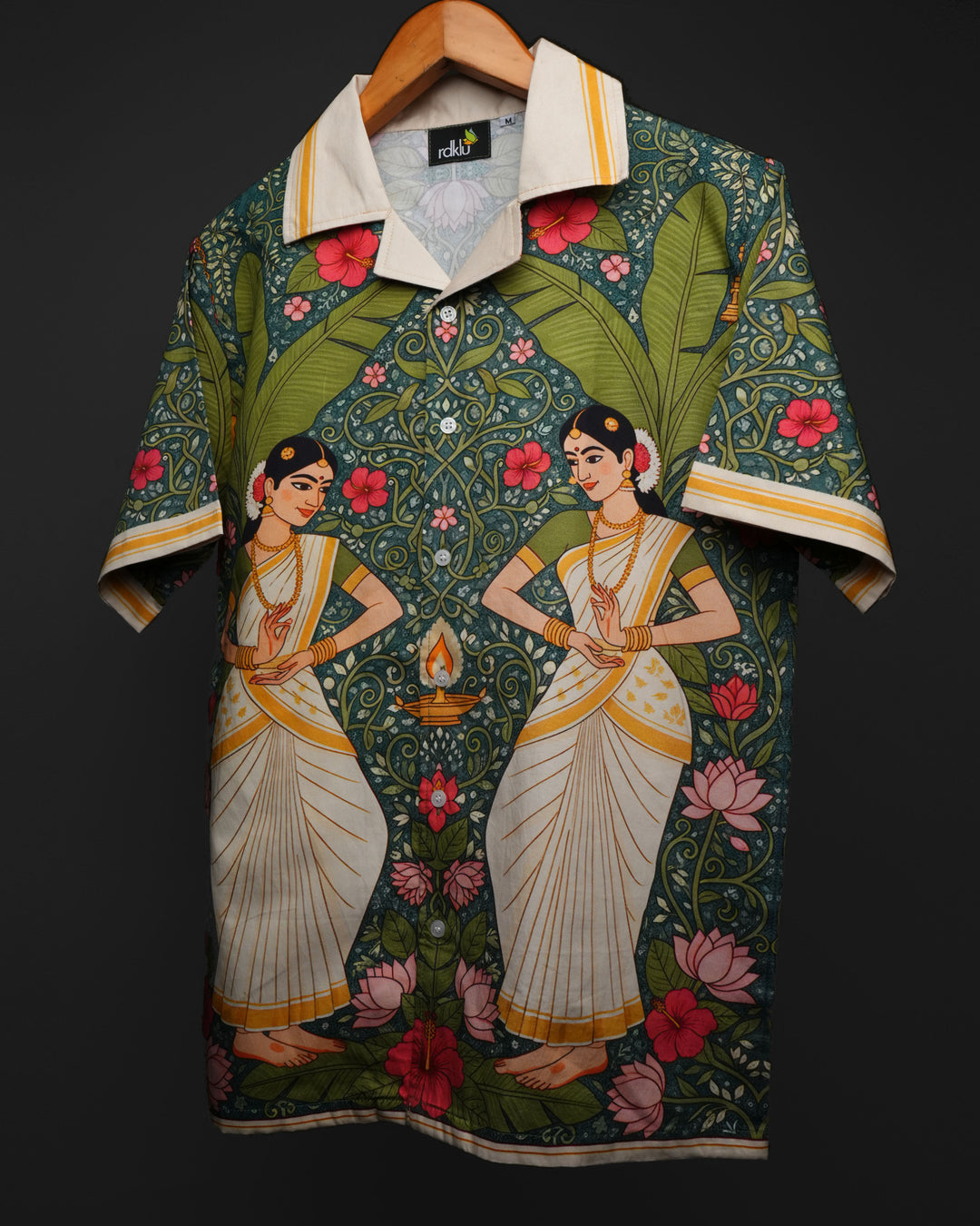 Nritya * Printed Cuban Collar Shirt #181