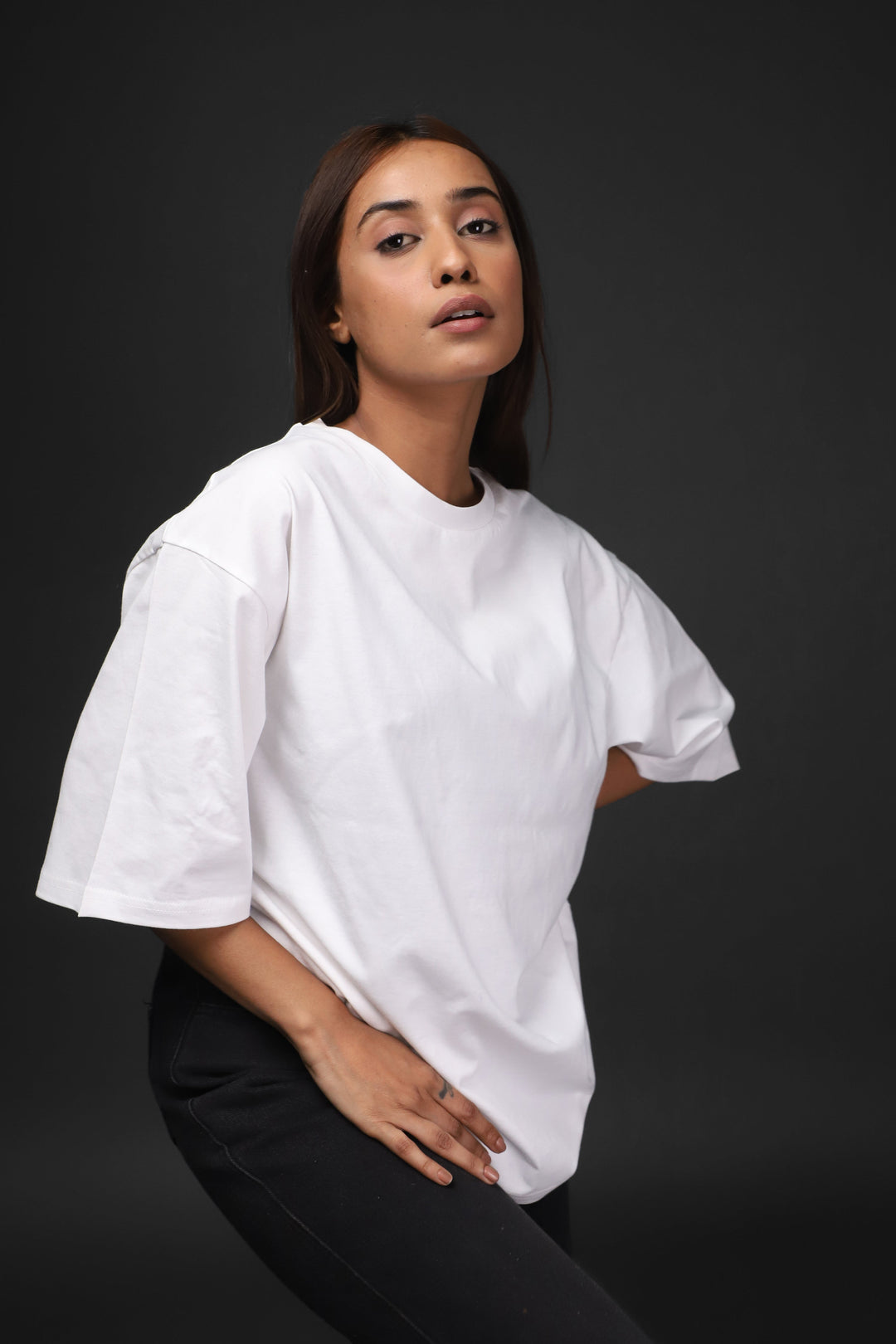 Over Size Tee - Women's White Over Size Tee#48