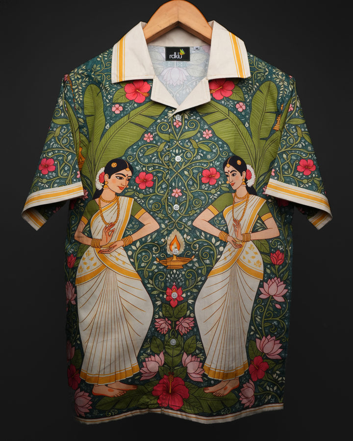Nritya * Printed Cuban Collar Shirt #181