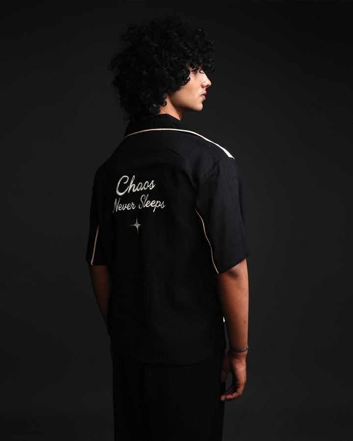 ORION* Embroidery Boxy Cuban shirt #202