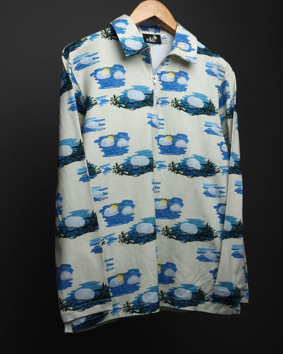 Cotton Printed Full Sleeve Polo Tee#32