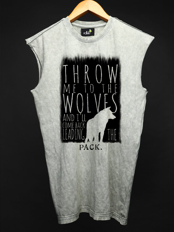 WASHED OUT PRINTED SLEEVELESS VEST #17
