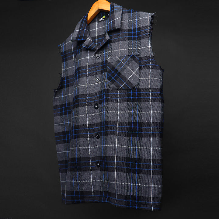 Sleevless * Flannel Shirt #153
