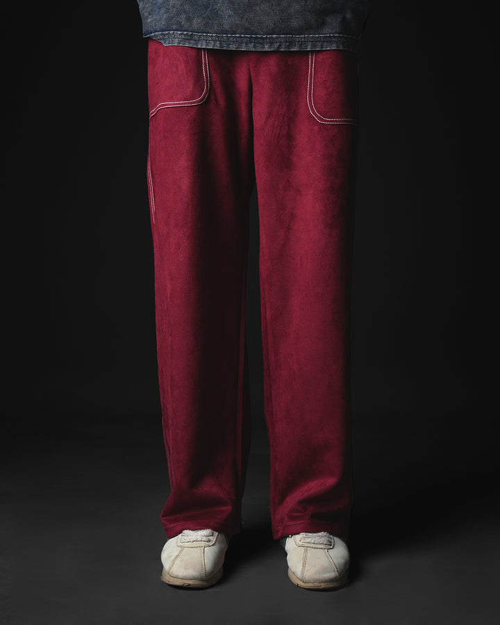 SUEDE WIDE LEG JOGGER #59