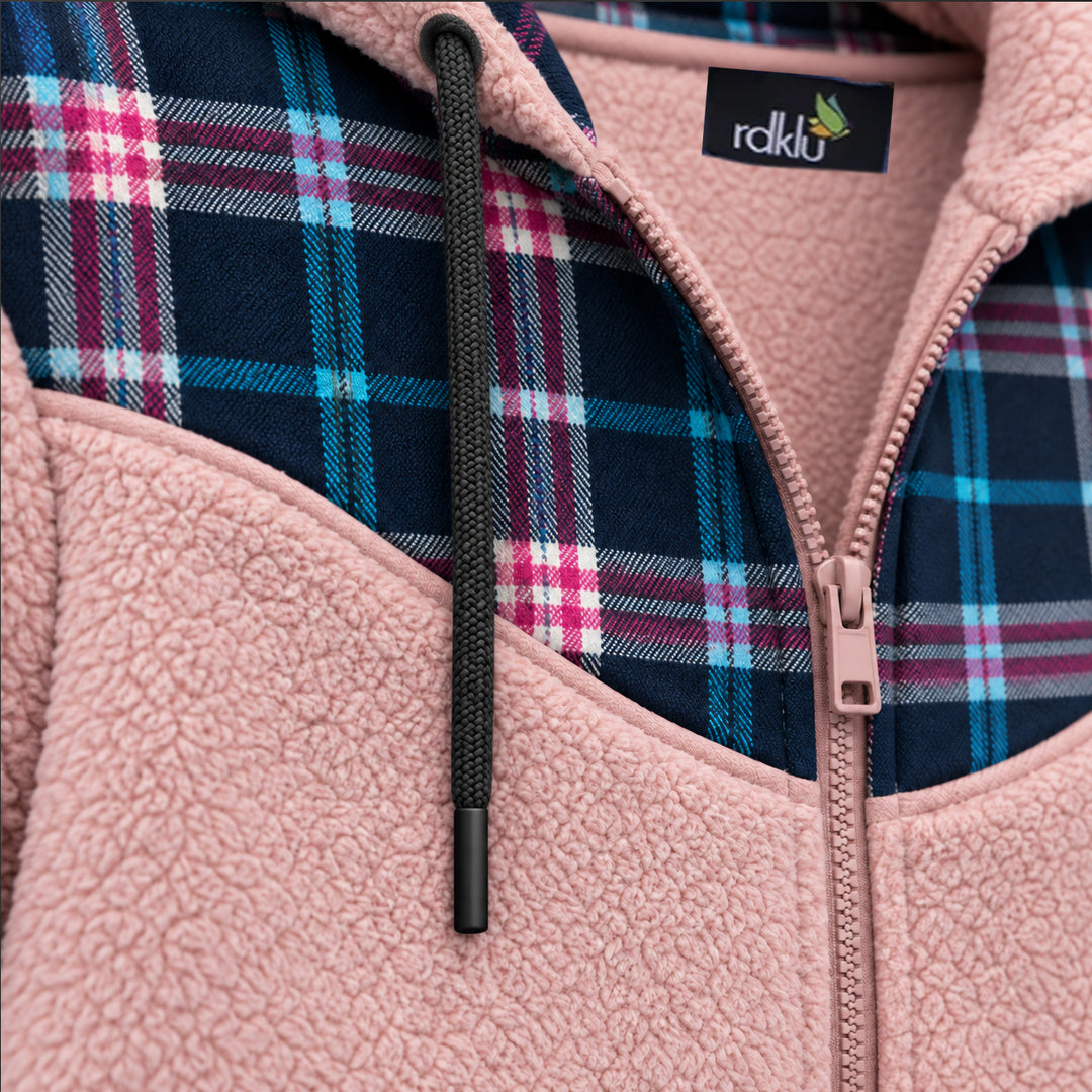 UNISEX Soft pink Flannel Hoodie #40