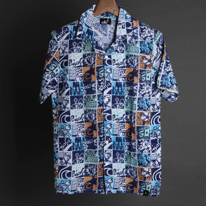 Prints - RDKLU  - Cuban Collar Shirt For Men#337