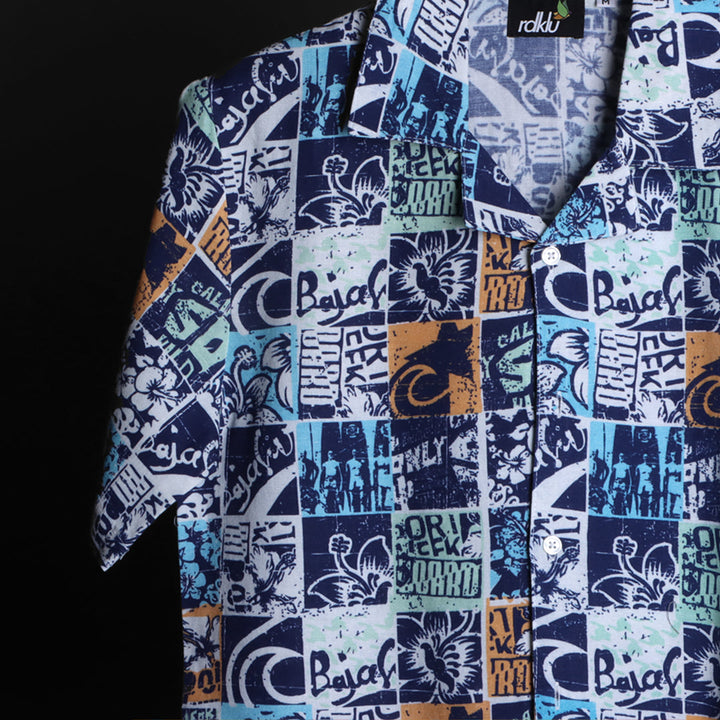 Prints - RDKLU  - Cuban Collar Shirt For Men#337