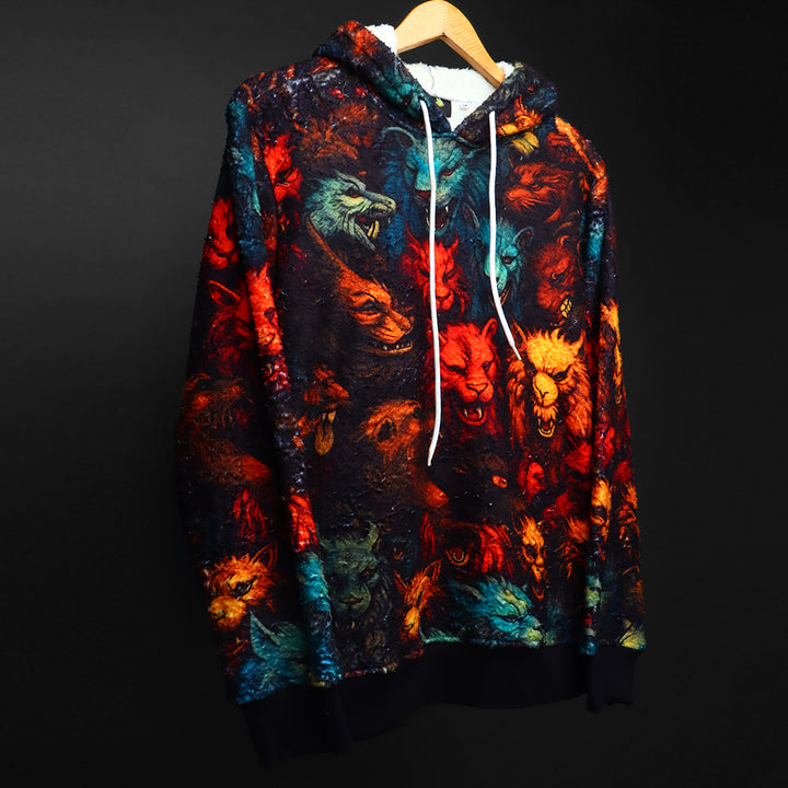 Unisex Printed Fur Hoodie #14