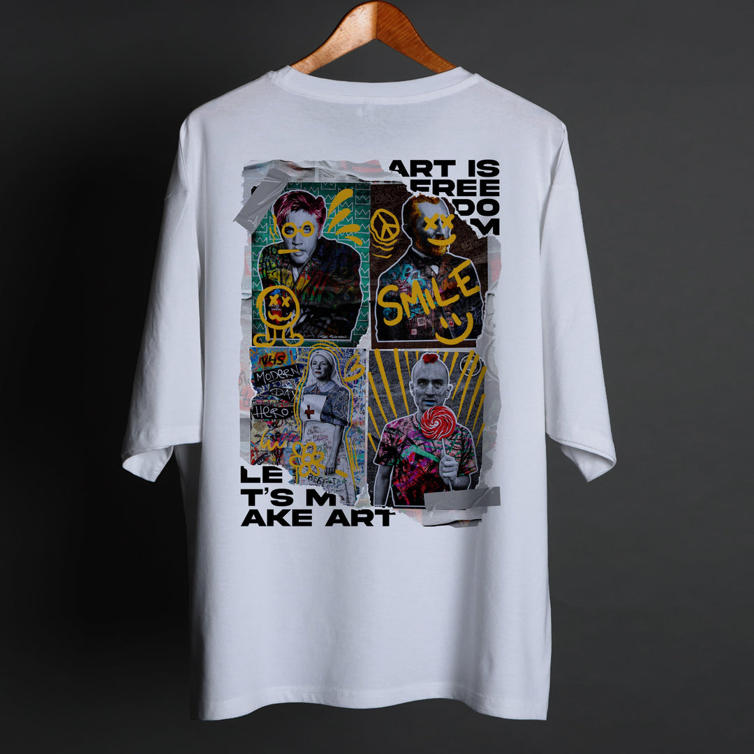 Printed Oversized Tee - FREEDOM MEN'S PRINTED OVER SIZE TEE#40