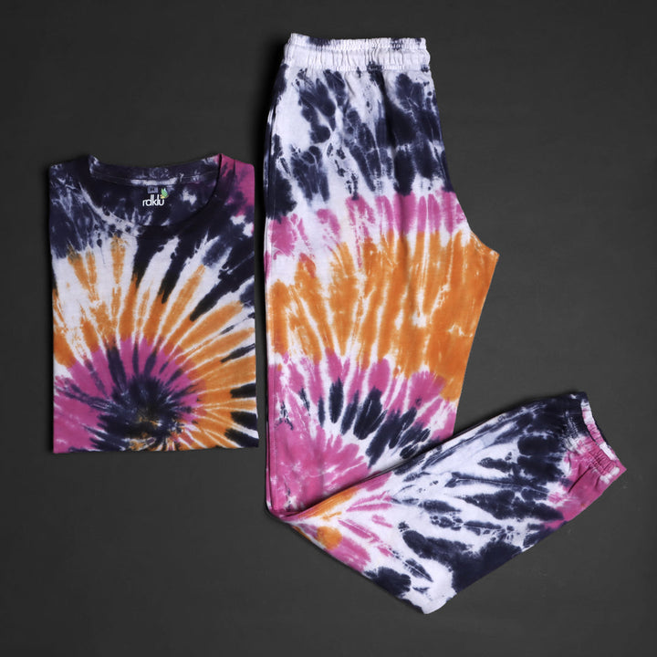 Men Tie And Dyed - Men's  Tie & Dye Co-Ord Tee Jogger Set#18