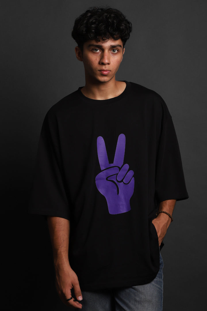 Printed Oversized Tee - VICTORY MEN'S PRINTED OVER SIZE TEE#5