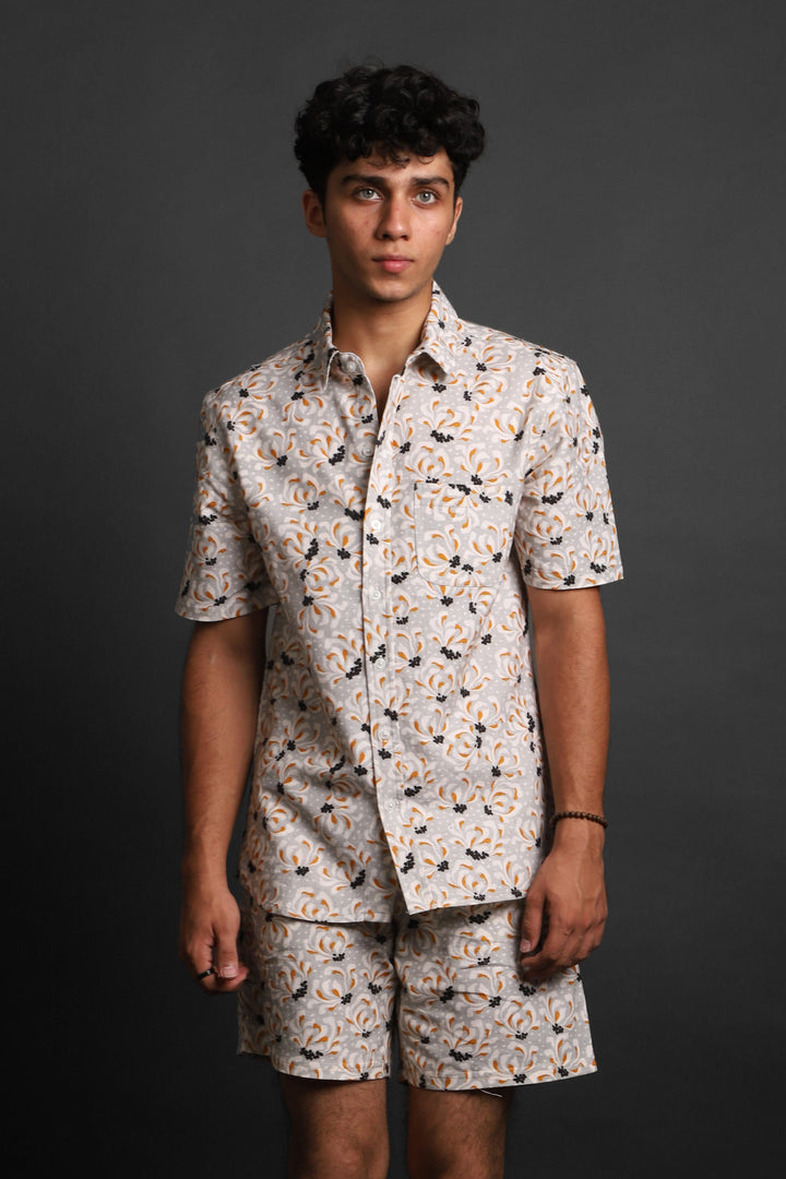 Printed Co-Ord Set - RDKLU-Men's Cotton Printed Co-Ord Set#19