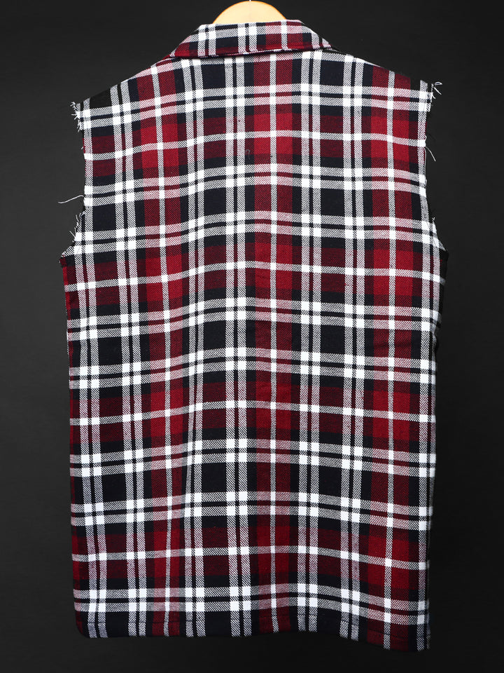Sleevless * Flannel Shirt #152