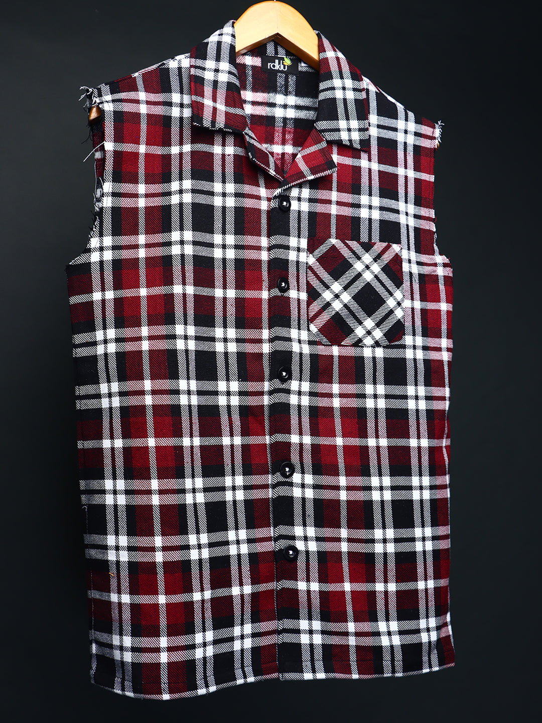 Sleevless * Flannel Shirt #152