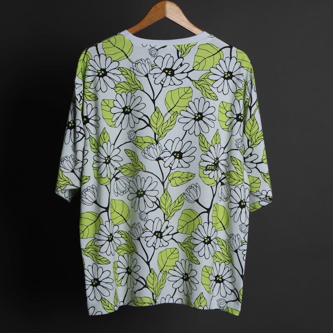 Printed Oversized Tee - MEN'S COTTON PRINTED OVER SIZE TEE#46