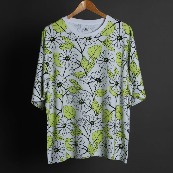 Printed Oversized Tee - MEN'S COTTON PRINTED OVER SIZE TEE#46