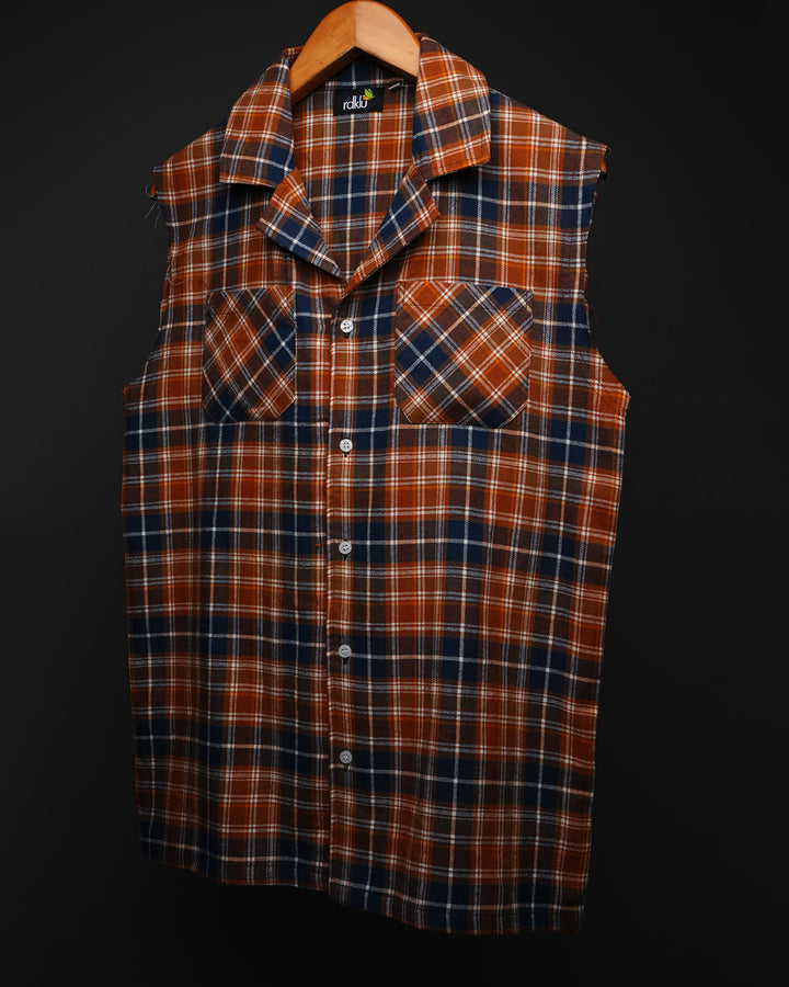 Sleeveless * Flannel Shirt #181