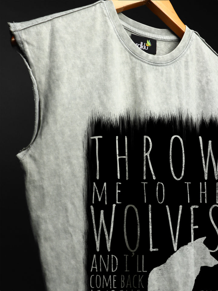 WASHED OUT PRINTED SLEEVELESS VEST #17
