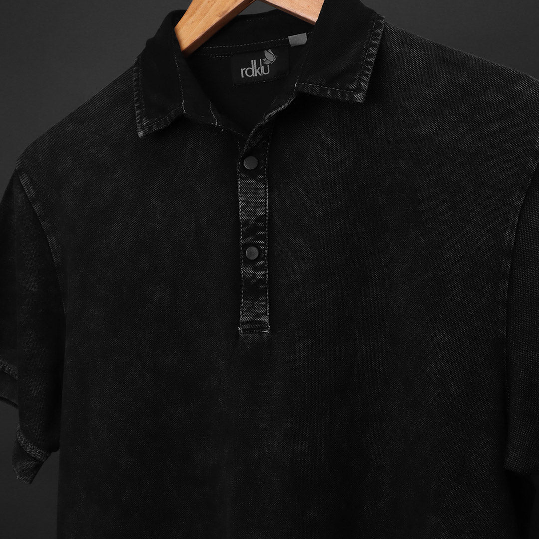 Acid Wash Polo Tee #9