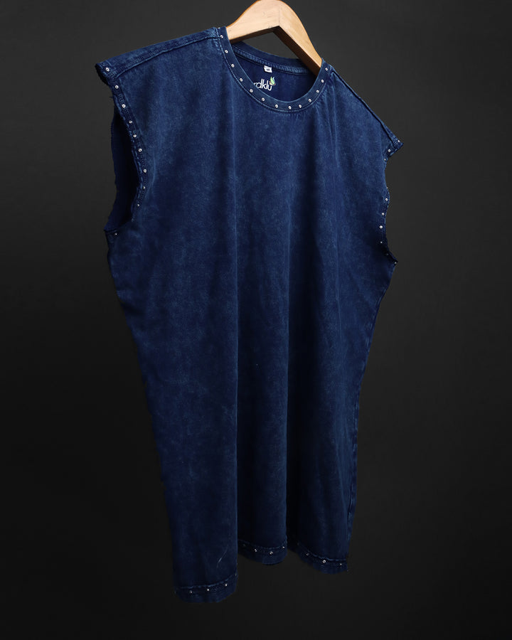 STUDDED WASHED OUT * SLEEVELESS VEST #18