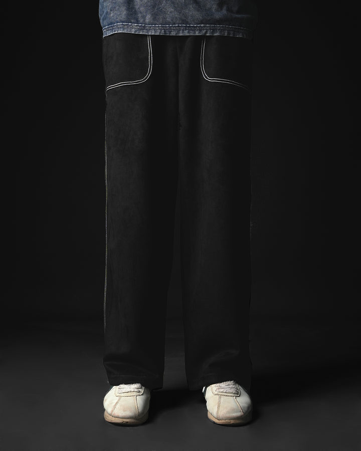 SUEDE WIDE LEG JOGGER #58