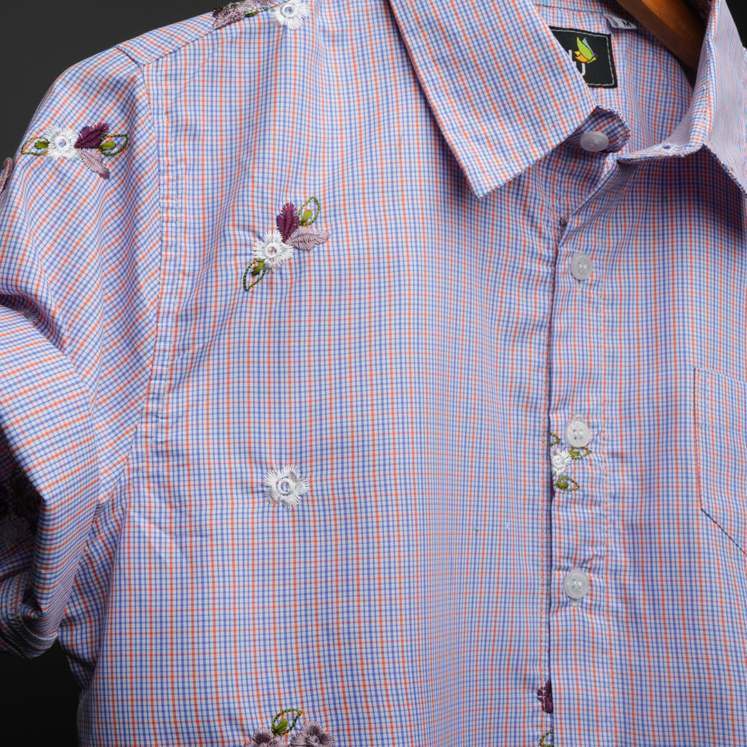 Rose Meadow * Embroidery  CROP SHIRT#462