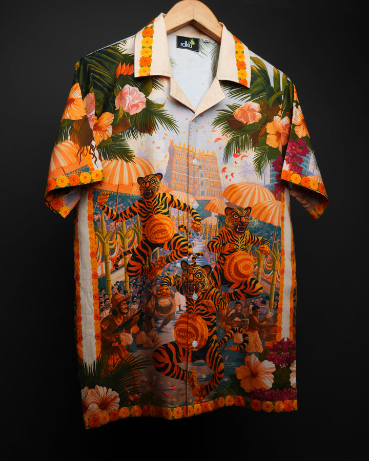 Pulikali Heritage * Printed Cuban Collar Shirt #182
