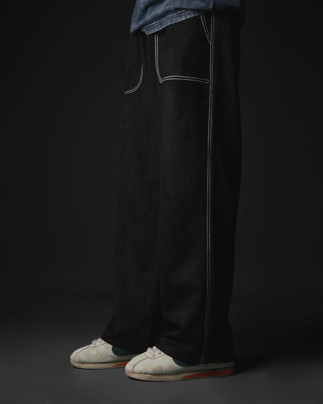 SUEDE WIDE LEG JOGGER #58
