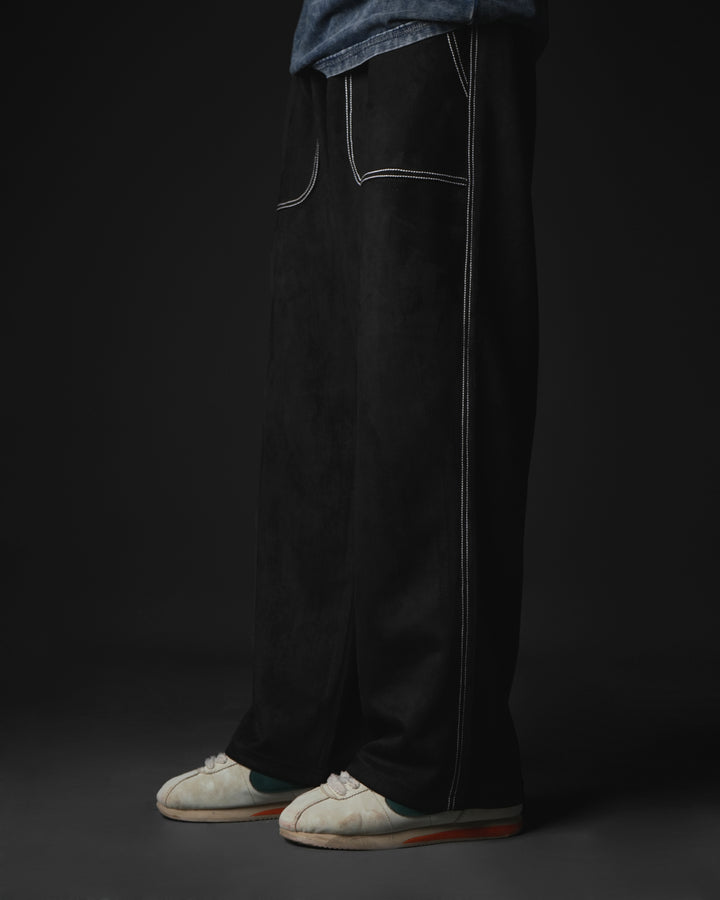 SUEDE WIDE LEG JOGGER #58