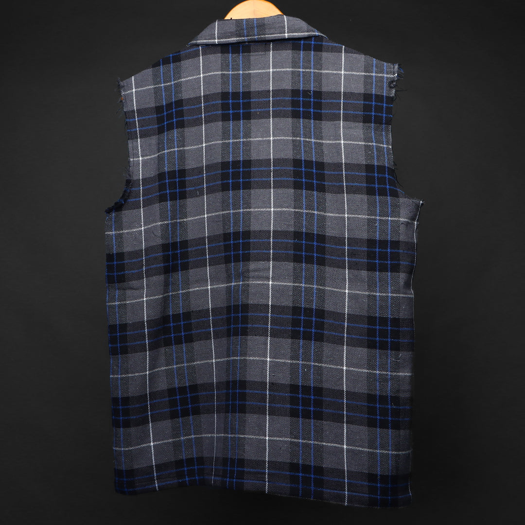 Sleevless * Flannel Shirt #153