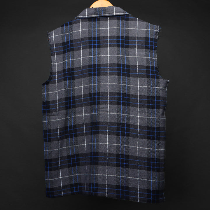 Sleevless * Flannel Shirt #153