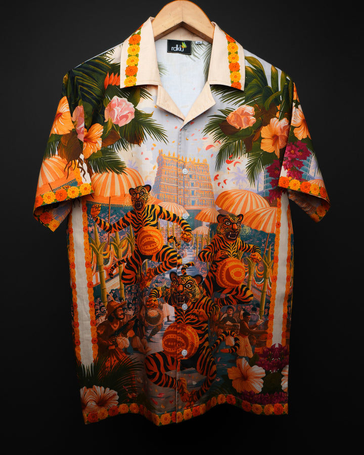 Pulikali Heritage * Printed Cuban Collar Shirt #182