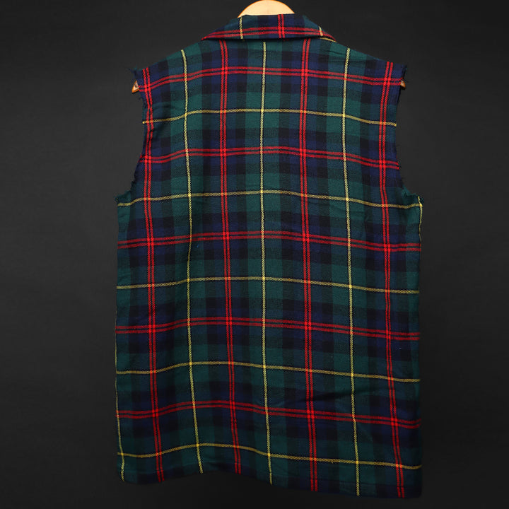 Sleevless * Flannel Shirt #154