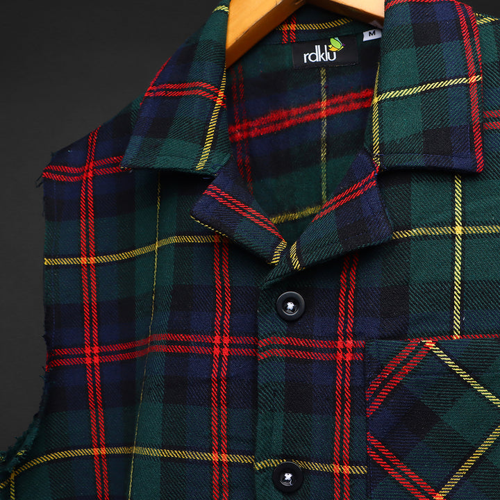 Sleevless * Flannel Shirt #154